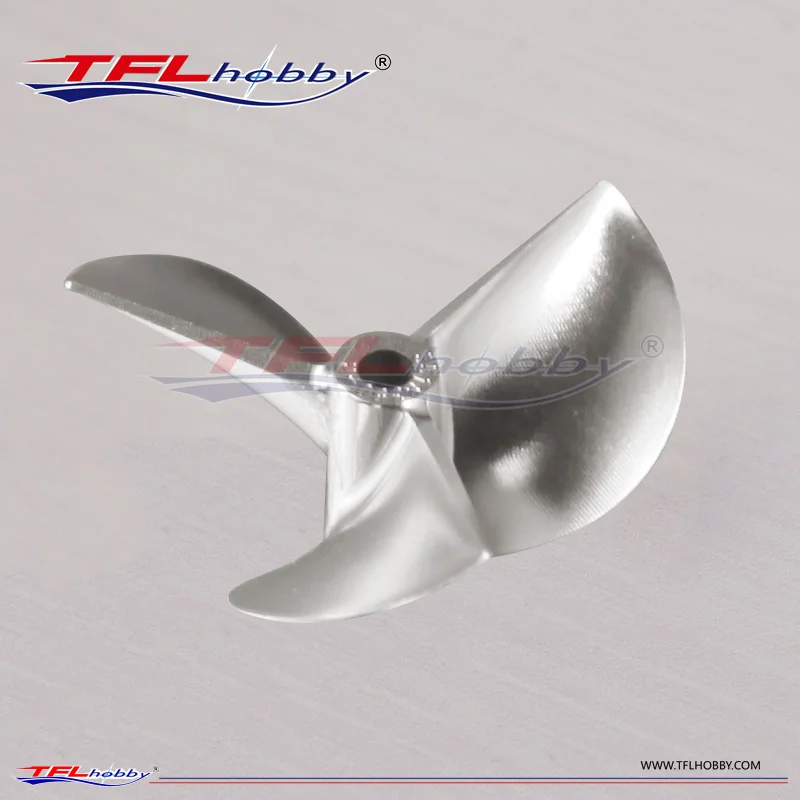 TFL Hobby CNC Machined Billet 55mm 7075 Aluminum 3-Blade Propeller Pitch=1.8 Aperture=4.76mm for RC Boat