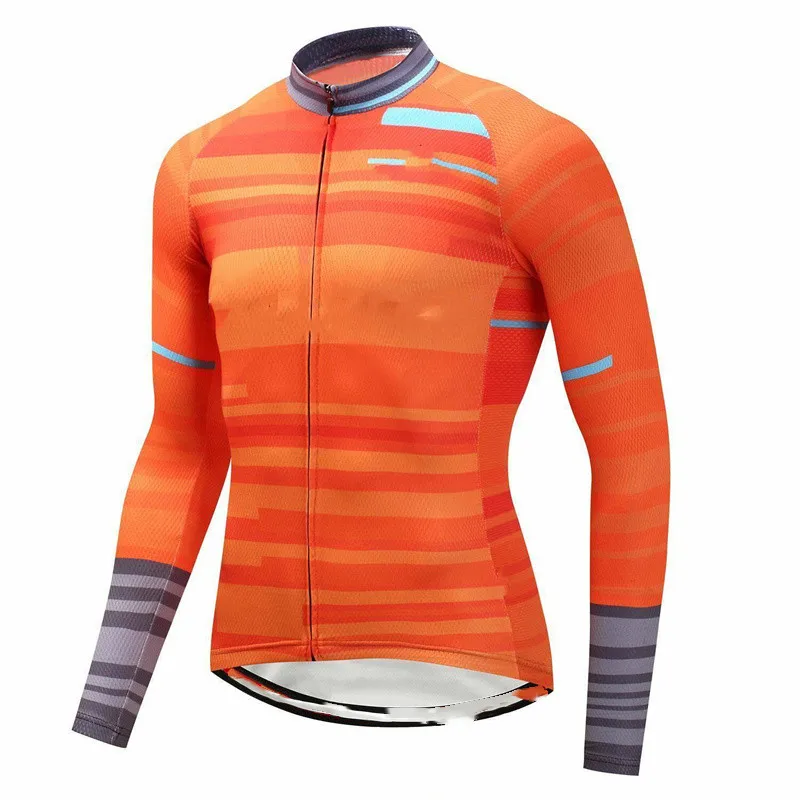 2021 Hot Selling Long Sleeve Cycling Jerseys With Pockets MTB Tops Pro Team Off Road Bike Clothes Anti UV Bicycle Shirts For Men