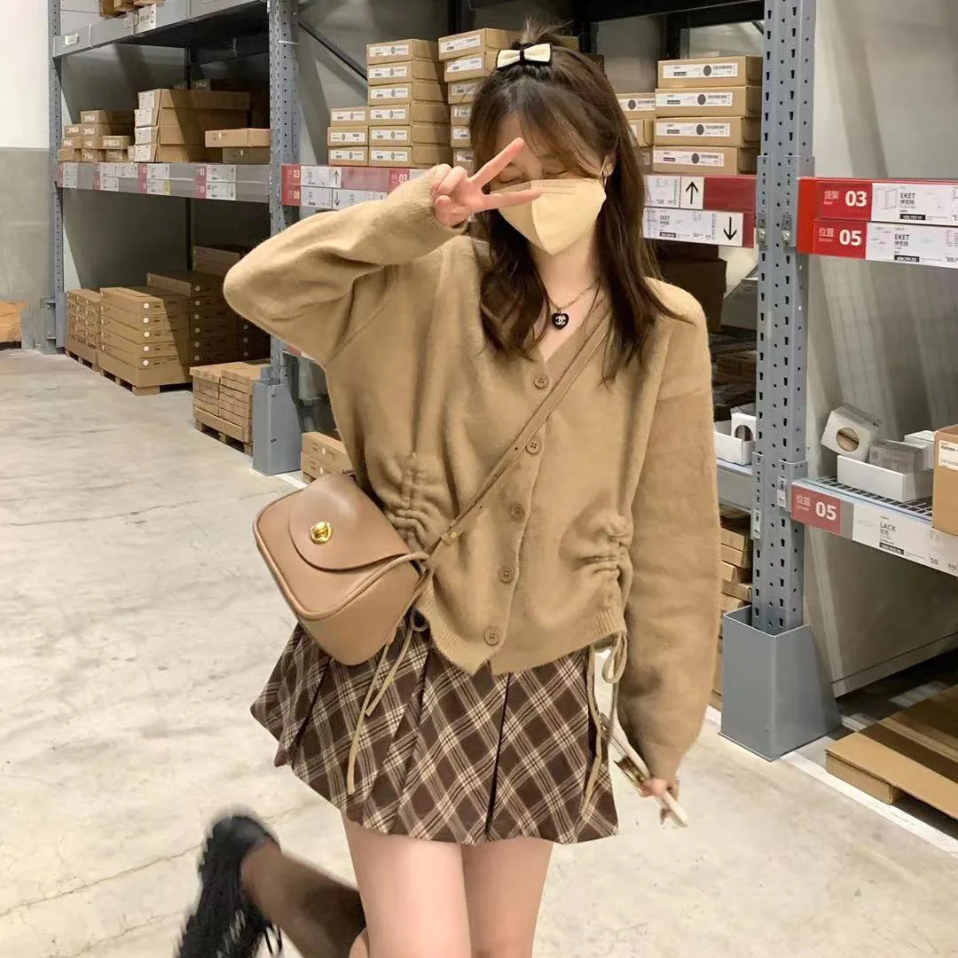 Mini Pleated Skirts Women Plaid Design Preppy Style Sexy Girls Stylish Fashionable Classy Female Charming Tender Lovely Students