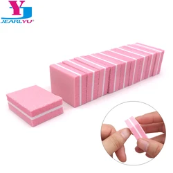 20pcs/lot Pink Disposable Sponge Nail File Sandpaper Nail Polishing Buffing Blocks Pedicure Manicure Nail Accessories Tools Set