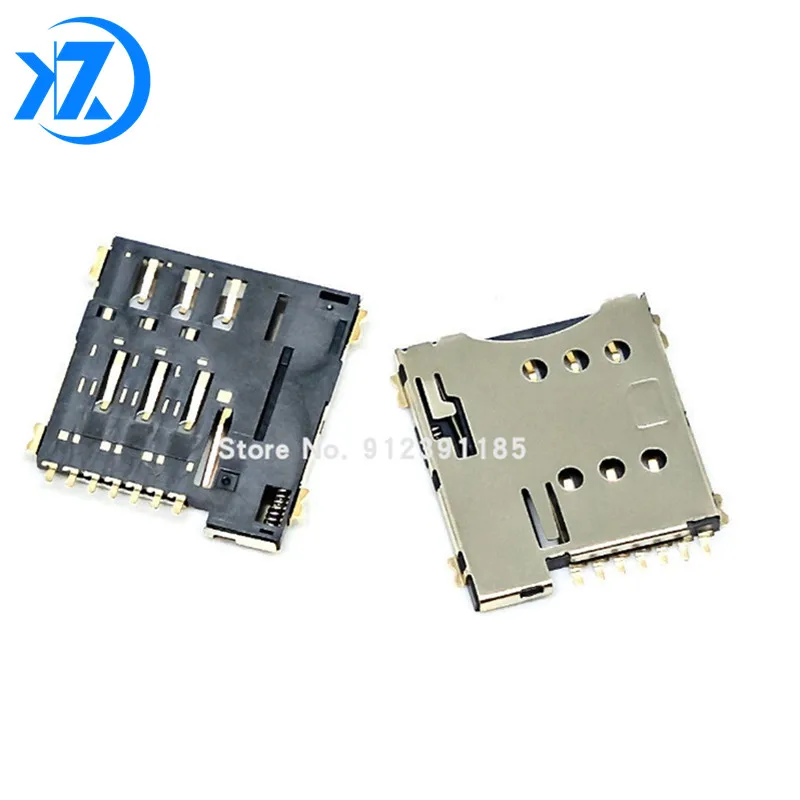 5PCS Nano-SIM Card Holder Push-push Type 7PIN Mini Sim Card Socket  Connector 7pin push card socket holder SIM-7Pin New