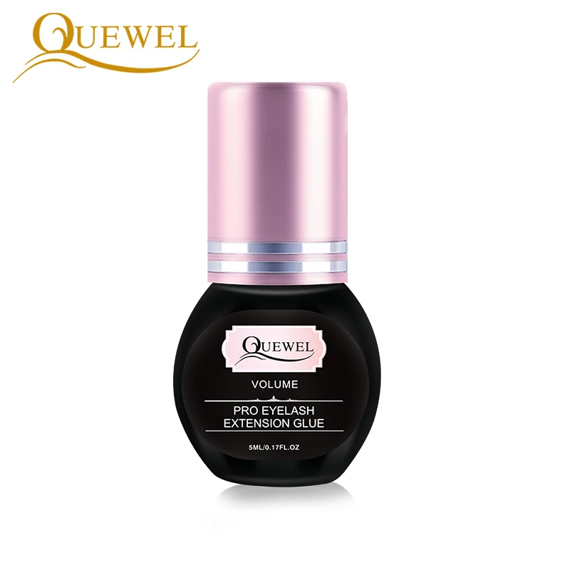 Quewel 5ml Eyelash Glue 1-2S Dry Volume Lashes Glue Fast Dry Individual False Eyelashes Extensions Black Adhesive 6-7 weeks