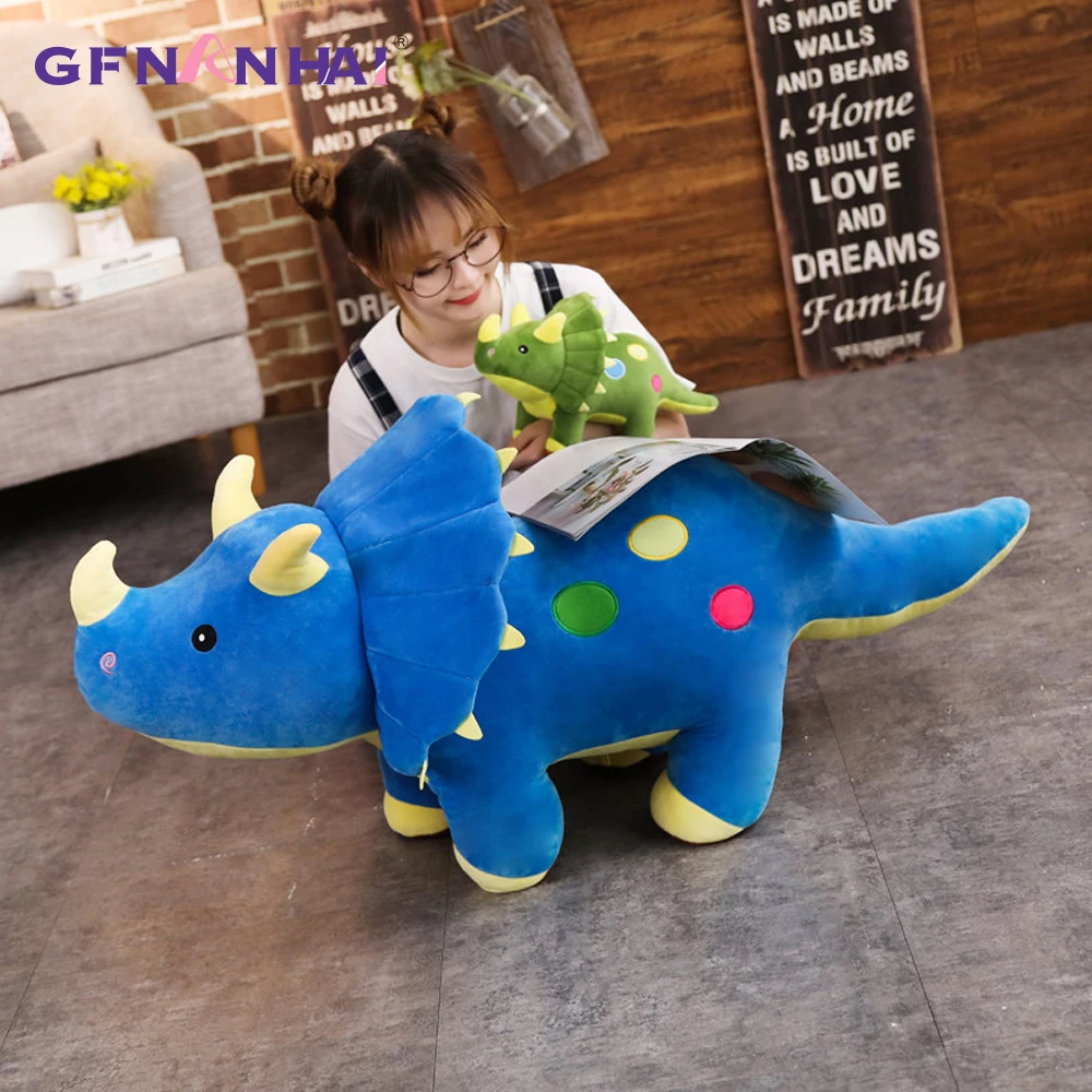 1pc 40-100CM simpatici triceratopo giocattoli di peluche animali creativi bambole di dinosauro farciti cuscino realistico bambini ragazzi regali di compleanno