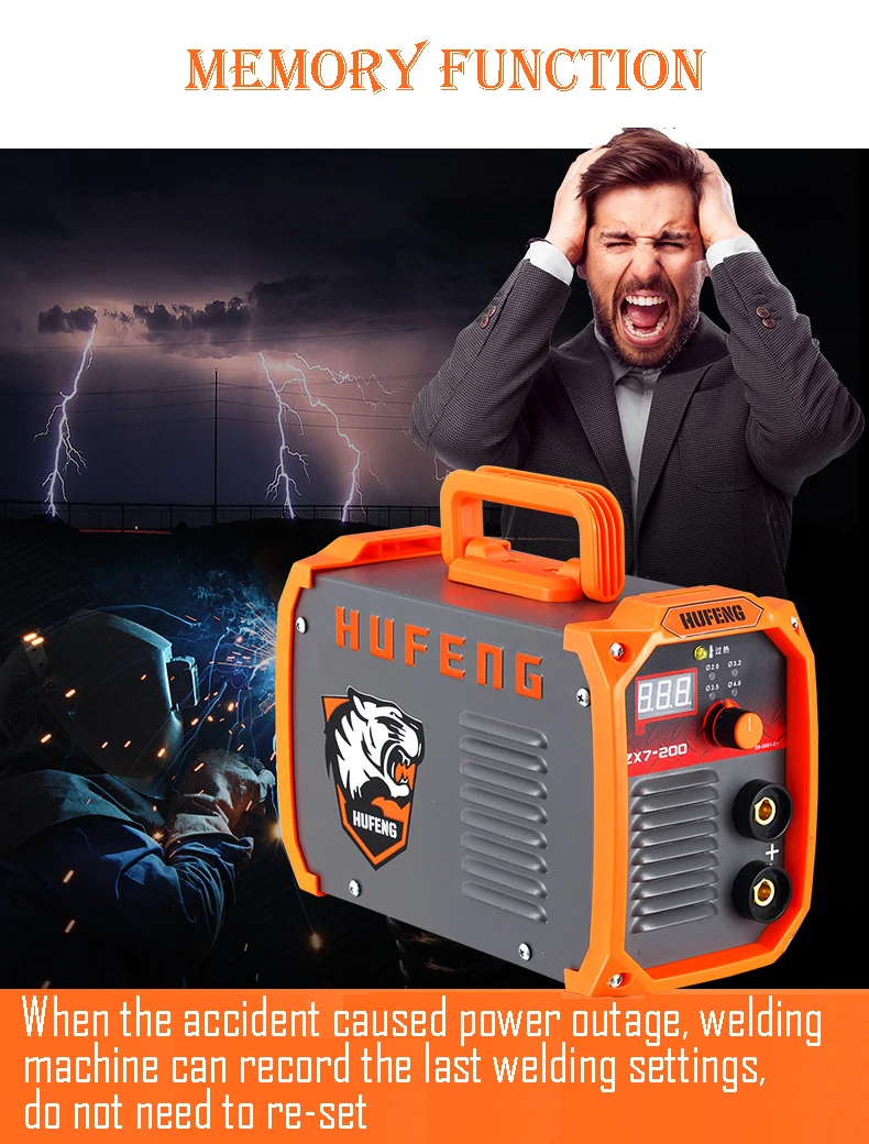 Лидер продаж HUFENG сварочный аппарат IGBT портативный сварочный инвертор MMA ARC ZX7-200 сварочный аппарат