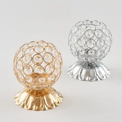 Gold Silver Crystal Tealight Candle Holders Candlesticks Stand for Wedding Table Centerpieces Valentine's Day Home Decoration