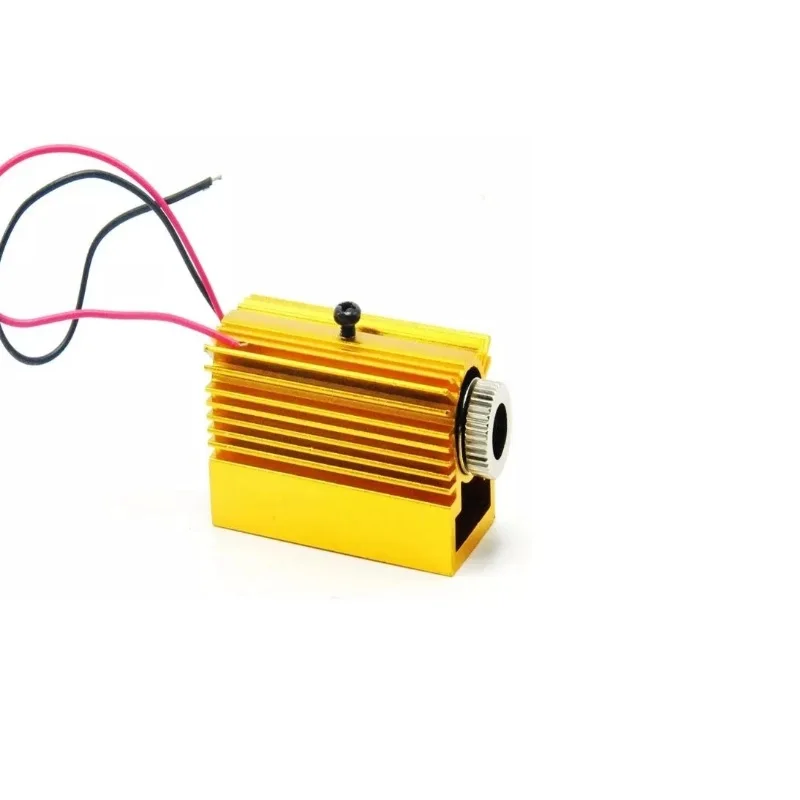 Focusable 405nm 50mW Blue-Purple Laser Diode Module 3in1 Dot Line Cross Light With Dia. 12mm Golden Heatsink