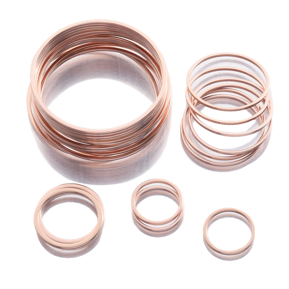 10Pcs Stainless Steel Rose Gold Round Circle Hoop Connectors Earring Charm Link Ring Resin Frame For DIY Jewelry Making Findings