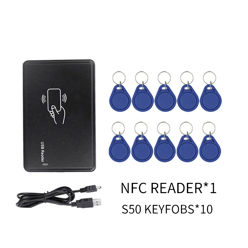 13.56Mhz Rfid Ic Uid USB Port Reader Ic Smart Card Only Reader Dual-Color Machine Support Windows Linux Moc Ios Sistem Android