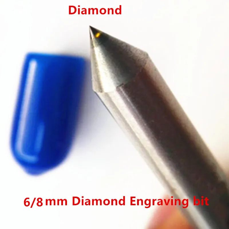 6mm Gravurstift mit Diamantspitze, 8mm Gravurbit, CNC-Fräser für Stahl, Metall und Stein, Schnitzwerkzeuge – Detail 2