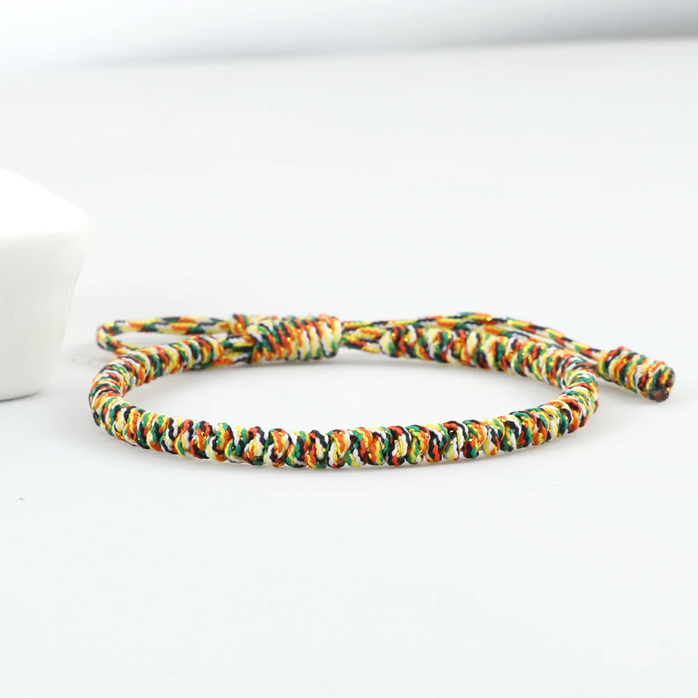 MultiColor Tibetan Buddhist Blessed Lucky Braided Bracelets For Women Men Handmade Knots Vintage Rope Bangles Adjustable Jewelry
