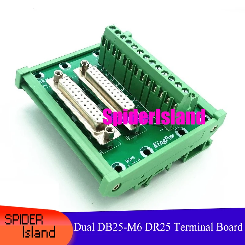 

Dual DB25 Transfer Terminal DB25-M6 Double Female Converter Transfer Connector Board DR25 Terminal board Relay Terminal Block