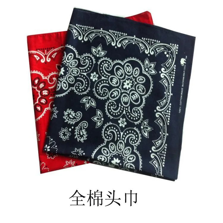 68cm Scarf 100% Cotton Print Paisley Bandana Hair Scarf For men Fashion Female Shawl Head Wraps men Bandana Foulard Neckerchief