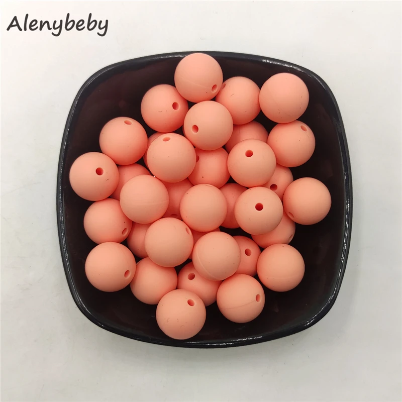 

Food Grade Silicone Round Pearl Beads Teether 12/15mm Baby Teething Necklace DIY Pacifier Chain Care Infan Teether Product