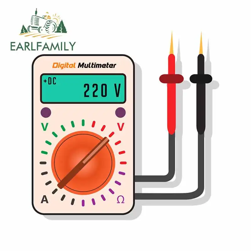 

EARLFAMILY 13cm x 12.6cm For Electrician Multimeter Car Decal Interesting Car Stickers Fashion DIY Vinyl Material For JDM SUV RV