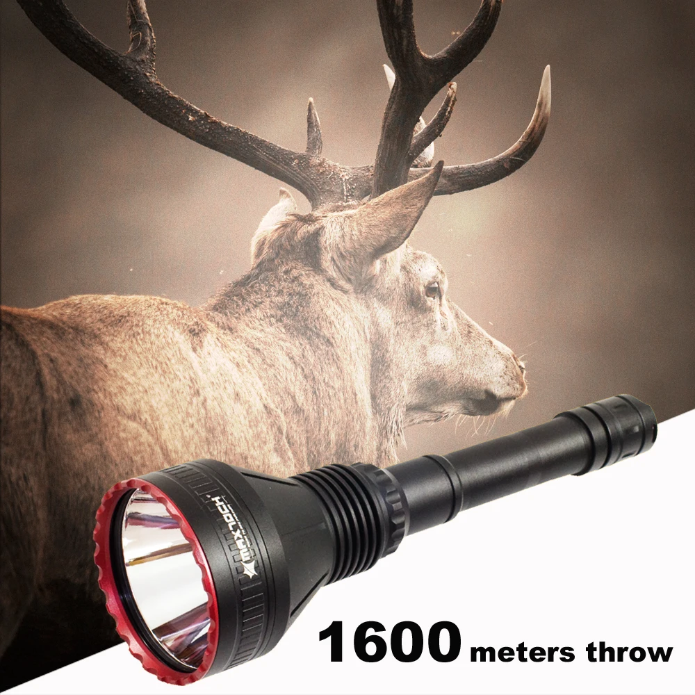 

MAXTOCH Hunter X Pro 1600M+ Beam Distance, 78mm Head, xpro Osram white beam LED, Thrower Flashlight