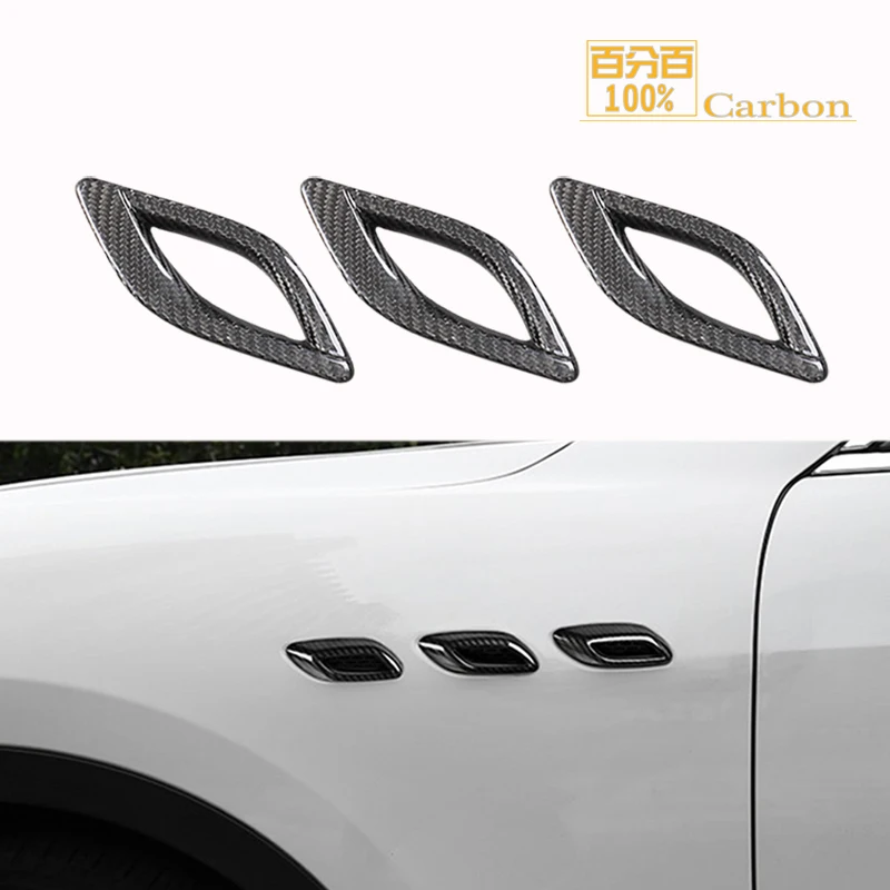 

6 PCS Car Exterior Trims Side Vent Cover Carbon Fiber For Maserati Quattroporte