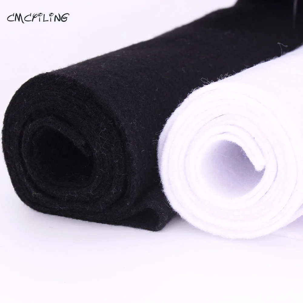 White Black Soft Felt,Felt Craft, Polyester NonWoven Felt Cloth,Decoration Material ,For Scrapbooking,Sewing Toys