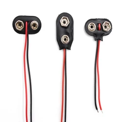 10PCS 9V Clip-on Battery Connector 9V Battery Snap-on Connector Wire Holder Cable Leads Cord 9V Softshell Battery Buckle
