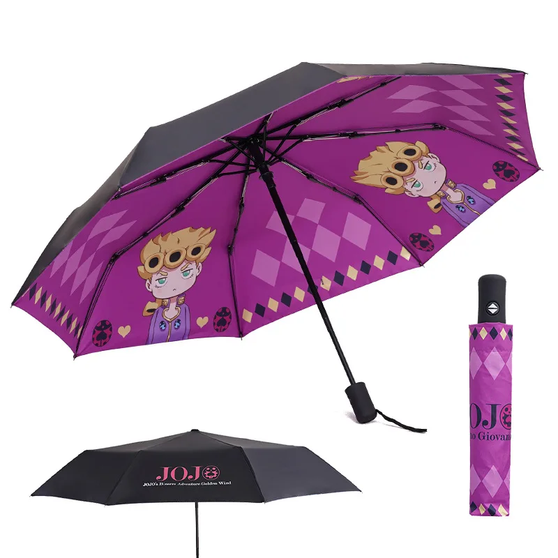 New creative design folding umbrella two-sided printing waterproof umbrella High quality JoJo's Bizarre Adventure Cosplay Prop 6