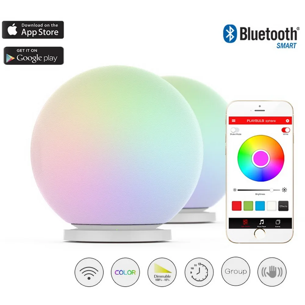 MIPOW – lampe connectée playbulbe, lumière LED RGB, étanche, intensité réglable, magnétique, charge sans fil, commande par application