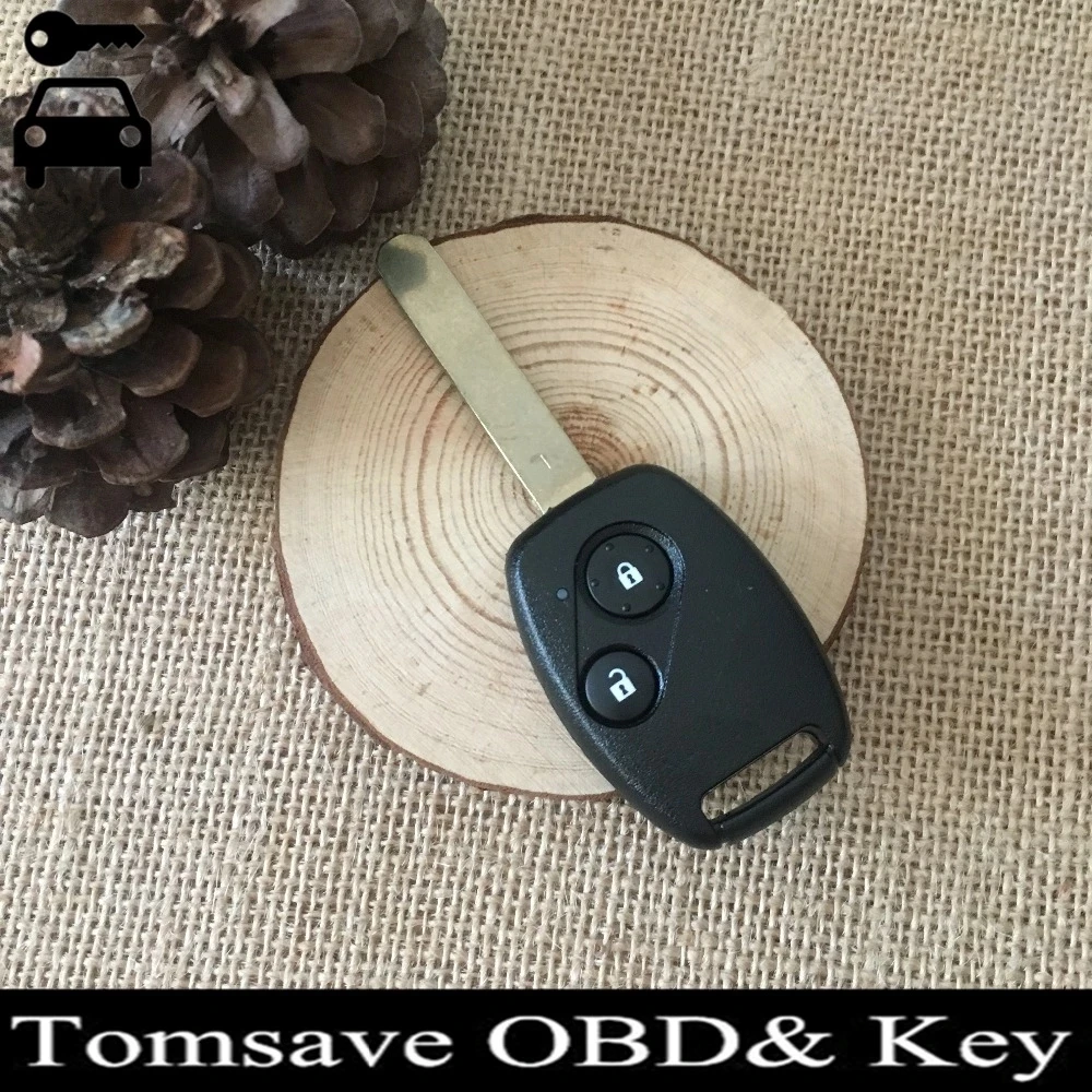 With ID46 Chip 433Mhz Car Alarm Remote Key Fob For Honda FIT JAZZ CRV 2 Buttons Car Ignition Remote Key