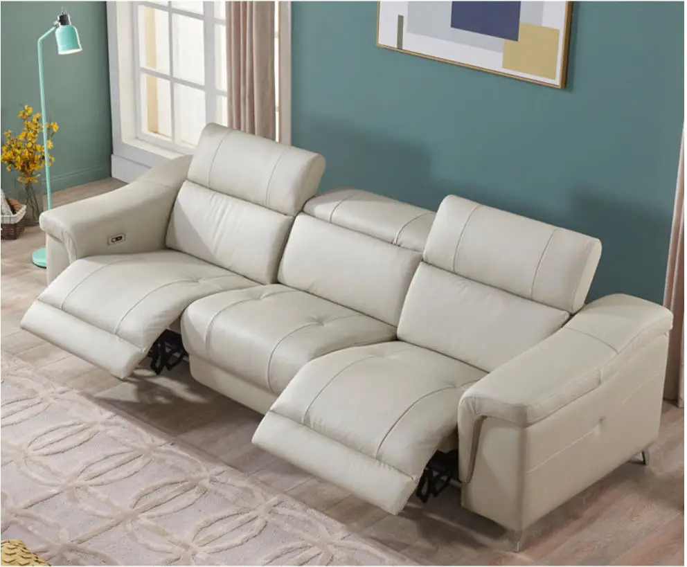 Sofa do salonu prawdziwe sofy z prawdziwej skóry elektryczny fotel rozkładany kanapa do salonu puff asiento muebles de sala canape cama 3-osobowa