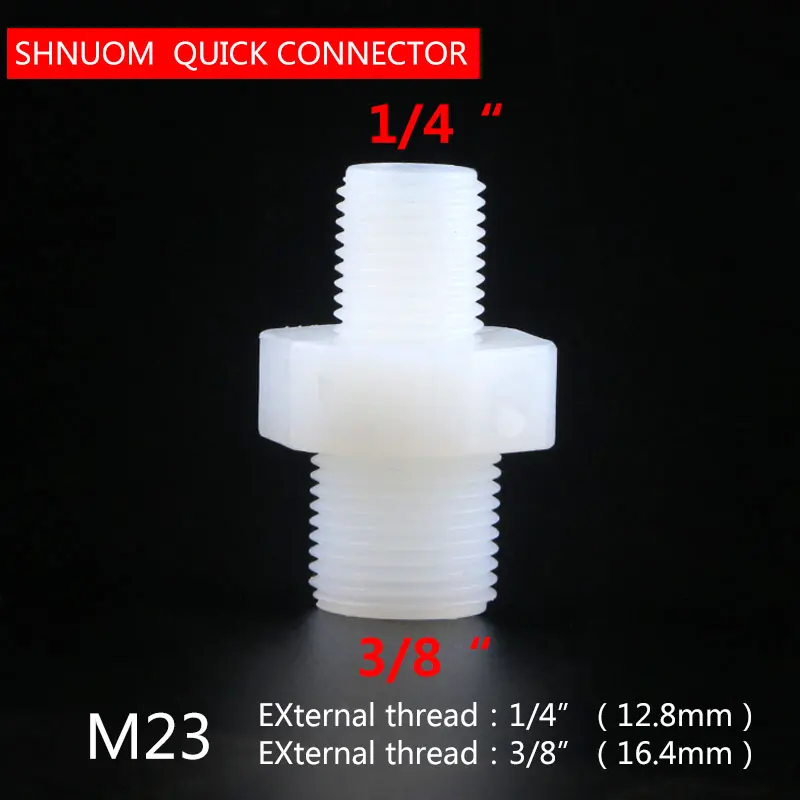 1/4 ''Nam Đến 3/8" Ren Ngoài Ống Nhựa Nylon Đường Kính Thay Đổi 12.5-16 Thẳng Kết Nối Hồ Cá máy Lọc Nước RO