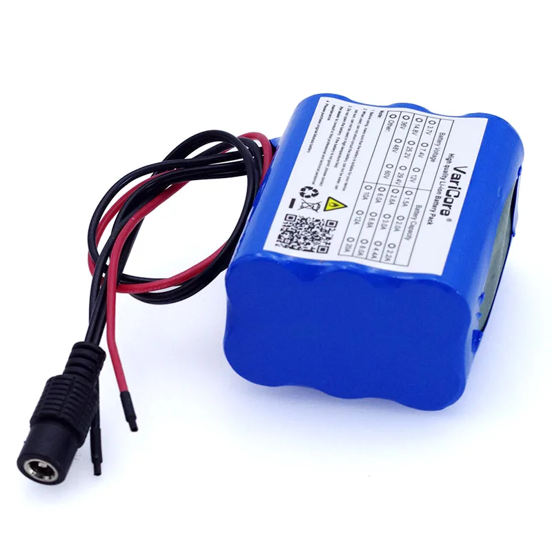 VariCore-Batterie au lithium aste avec plaque de protection PCB, moniteur de caméra CCTV, UES, 12V, 6800mAh, 18650 V, 12.6V