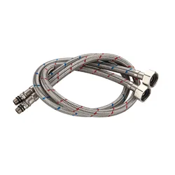1 Pair G1/2 60cm 80cm Stainless Steel Flexible Plumbing Pipe Cold Hot Mixer Faucet Water Supply Hoses Bathroom Accessories