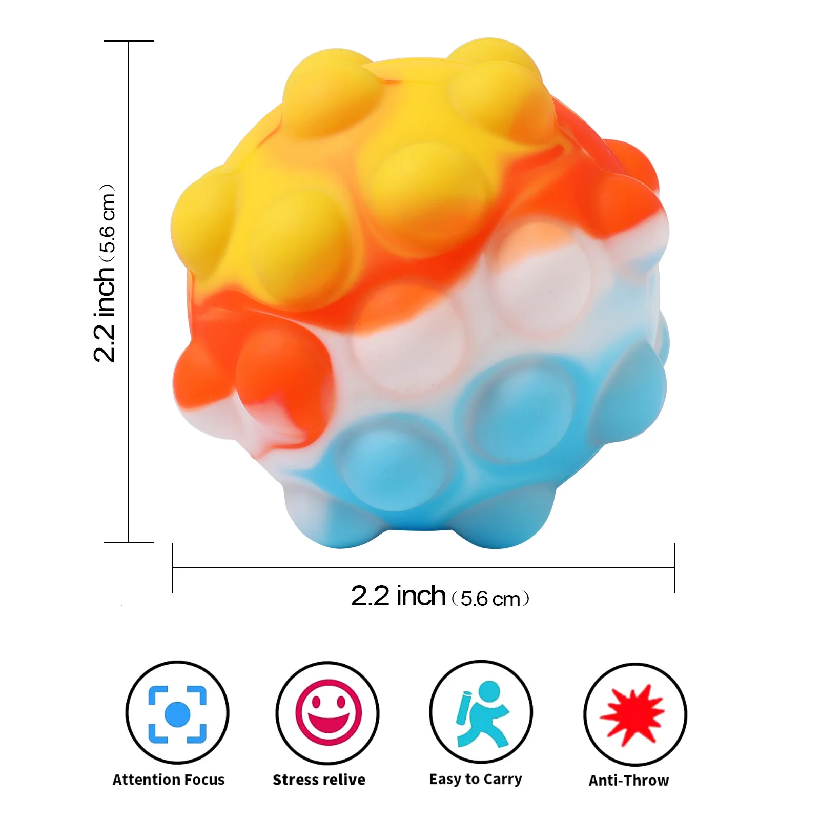 Pops Bubble 3D Ball Fidget Toy Decompression Finger Squeeze Toys For Kids Hand Pressure Fidget Interactive Sensory Toys