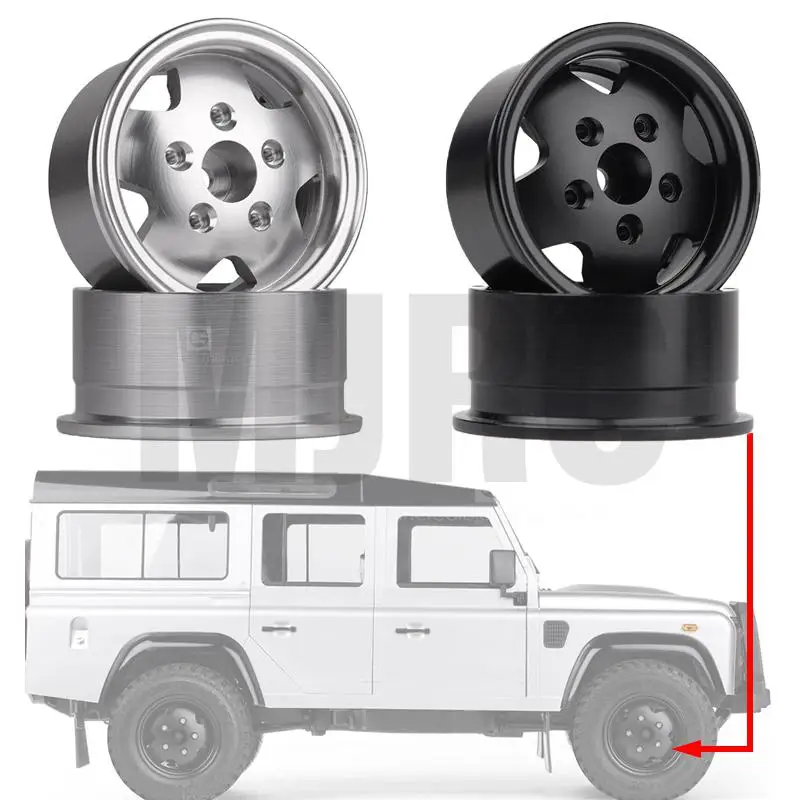 4pcs 1.9-inch Metal Wheel G09 1/10 Retro Mountain Bike Classic Analog For 1/10 Rc Railcar Traxxas Trx4 Defender Mustang C Style