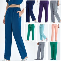 Pantalon de gommage Cargo en tissu médical pour femmes et hommes, popeline d'infirmière, cordon élastique complet, confort, petit pantalon basique, bon marché, M-DK