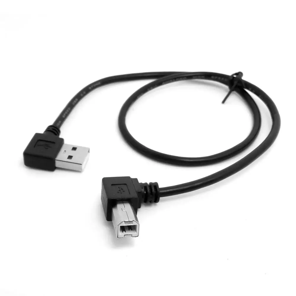 Сканер для принтера с прямым и левым углом, USB 2,0 A «папа» на USB B «папа» Тип B BM, кабель 90 градусов, 30 см, 100 см, BM, Угловой кабель