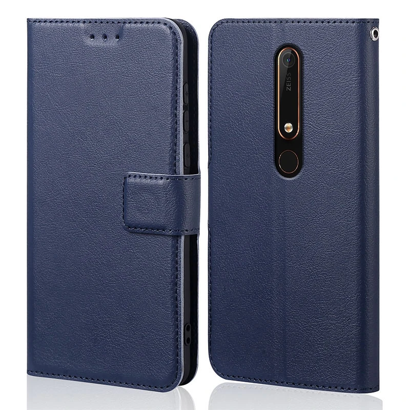 Silicone Flip Case for Nokia 6 2018 Luxury Wallet PU Leather Magnetic Phone Bags Cases for Nokia 6.1 with Card Holder