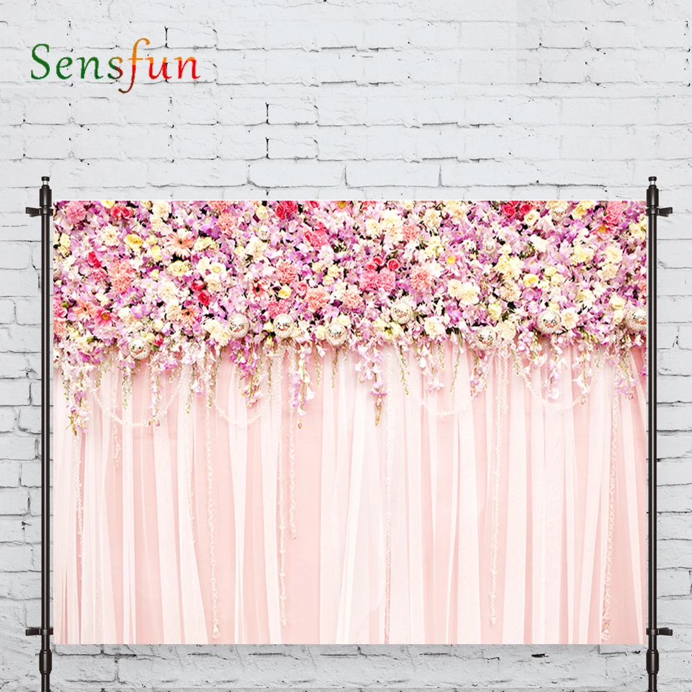 LEVOO Photography Background Flower Wall Marry Romantic Pink Fabric Custom Shoot Prop Background Photocall Photo Studio