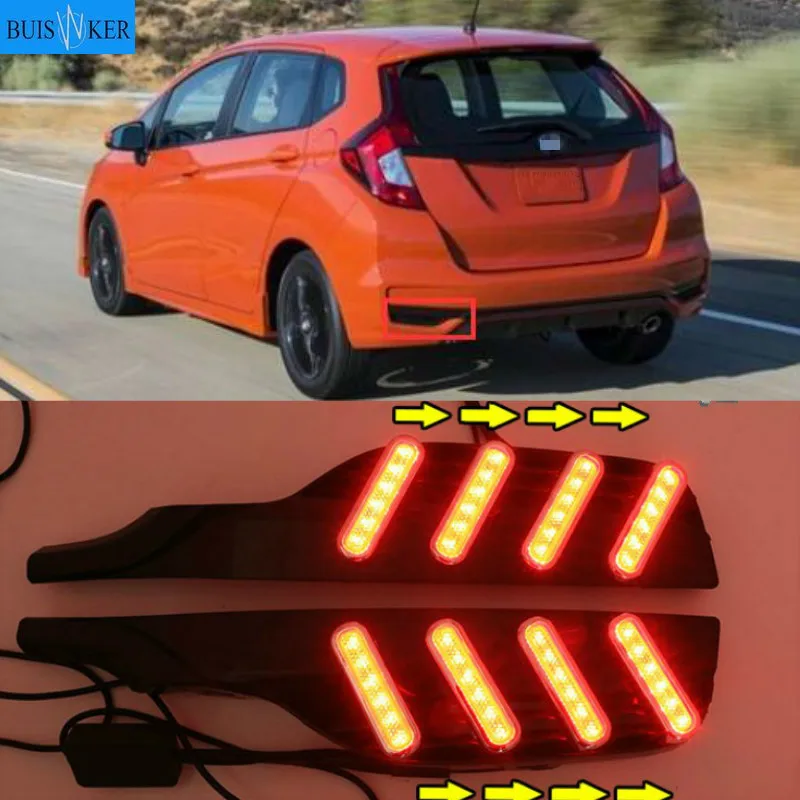 

For Honda Jazz Fit 2018 Multi-functions LED Rear Bumper Light Fog Lamp Brake Light Turn Signal Reverse Light