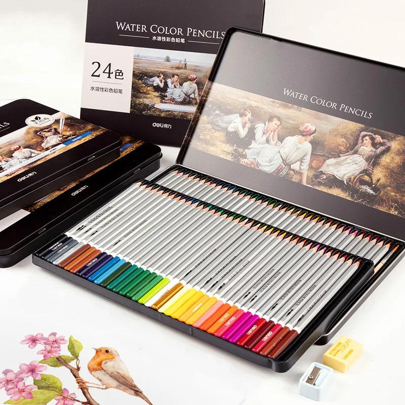 24/36/48/72 Colores Lapis De Cor Water-soluble Color Pencil Lapices De Colores Profesionales Dibujo Colour Pencil Gift Box Set