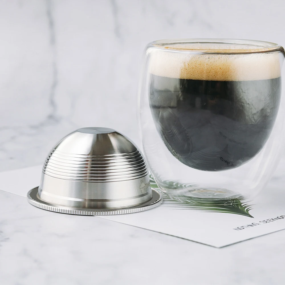 VIP Link 70ML For Nespresso Vertuo Vertuoline Plus GCA1 Delonghi ENV135 Stainless Steel Refillable Reusable Capsule Pod