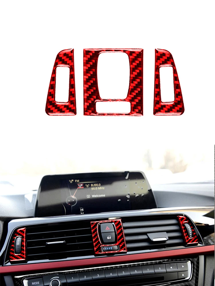 For BMW F30 2013-2019 Car Styling Accessories Interior Carbon Fiber Reading Light Left Vent Wait Red Stickers Decorative