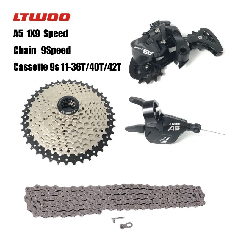 

MTB 1*9 speed Groupset 9s Shifter Rear Derailleur 9s 11-36/40/42T Cassette k7 9s chain XT X7 Mountain Bike 9v Kits Bicycle Parts