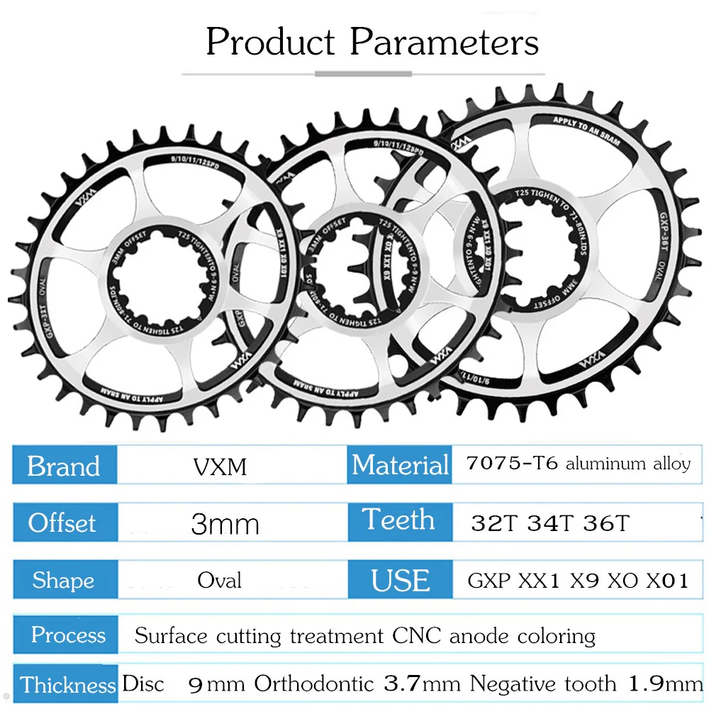 Rower VXM wąska szeroka tarcza owalna dla doładowania DUB GXP Offset 3MM bezpośrednie mocowanie X9 X0 XX1 X01 32T 34T 36T MTB koło rowerowe