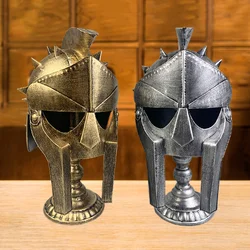 Retro Iron Medieval Roman Sparta Warrior Helmet Model Ornaments Samurai Armor Nordic Deco Bar Restaurant Office Desk Decoration