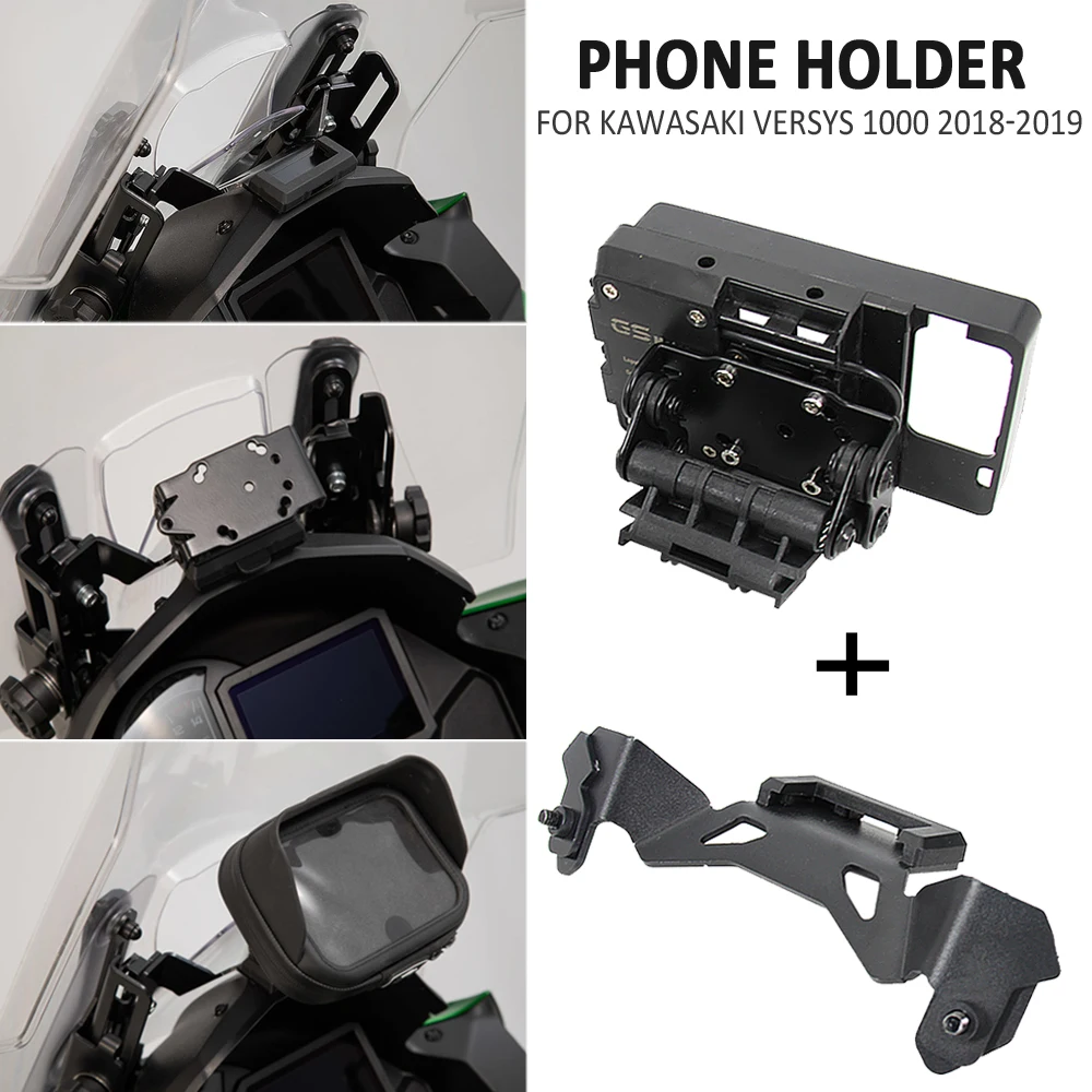 

2018 2019 2020 NEW Motorcycle Accessories For Kawasaki Versys 1000 VERSYS1000 GPS Black Navigation Bracket Mount