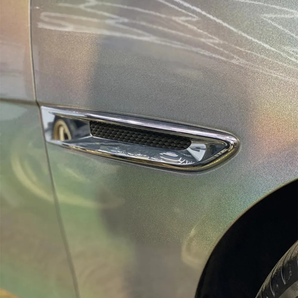

SUNICE High Glossy Silver Holographic Metallic Vinyl Auto Car Wrap Film Auto Motorcycle Car Wrap Sticker Decals