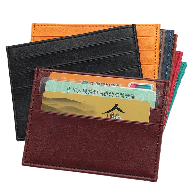 2020 pu Leather Thin Small Wallet  Mini Credit Card Wallet Super Slim Soft Wallet Sheepskin Purse Card Holders