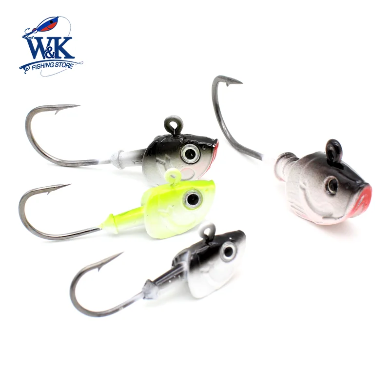 15g JIG Hooks for Soft Lure 2 PCS Weighted Lead JIGS Inshore Soft Bait 2/0 Fishing Hook Saltwater  Shad