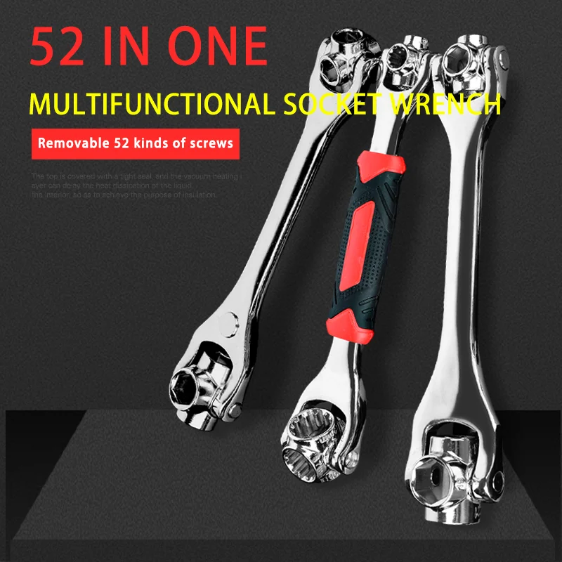 

Tiger Wrench Socket Works with Spline Bolts Torx 360 Degree 6-Point 48/8 IN 1 Universial Furniture Car Repair Spanner Hand Tools