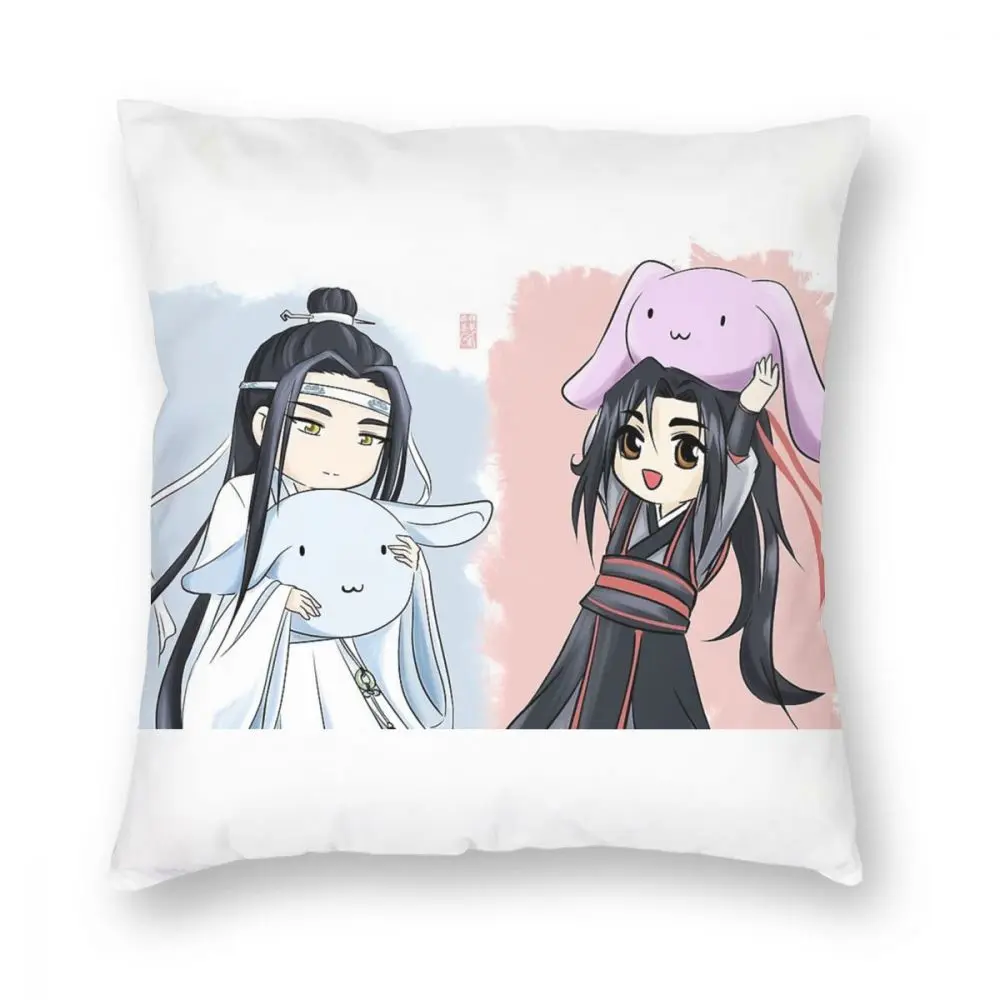 Wangxian Bunny Plushies Square Pillow Case Decorative Pillow The Untamed 45*45cm Pillowcover Home Decor