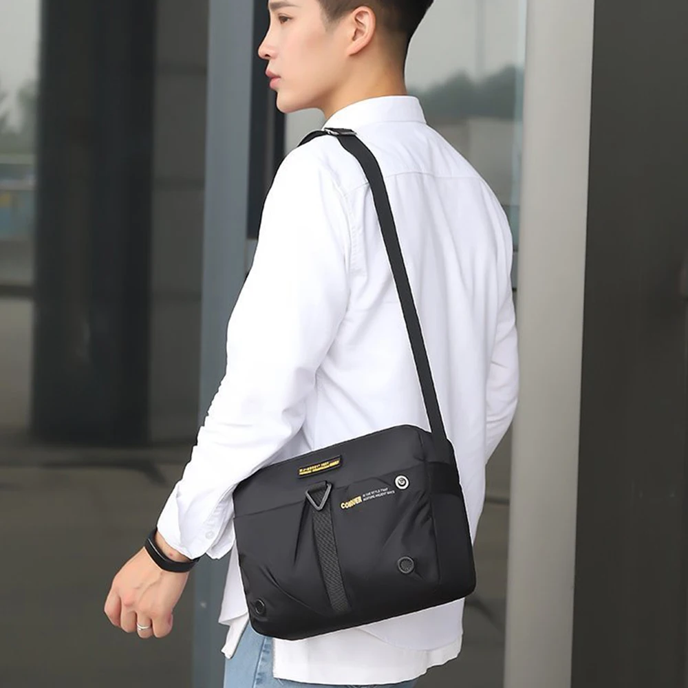 Men Messenger Bag Waterproof Nylon Small Satchel Shoulder Bags Casual Travel Crossbody Sling Flap For Male Belt Handbag