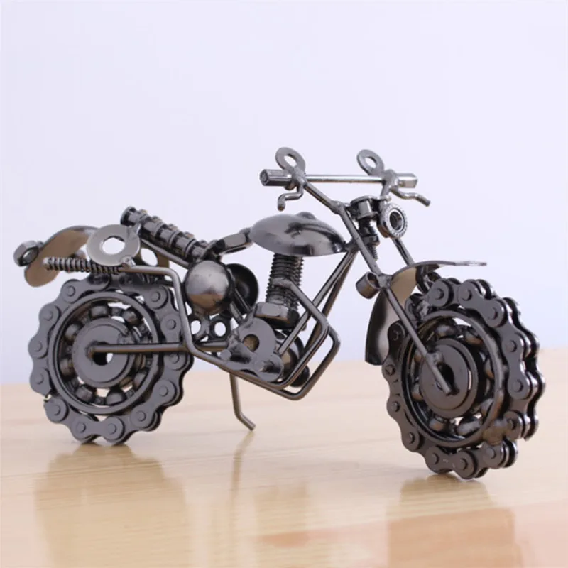 21 cm metalen retro motorfiets model motor beeldje ijzer motor prop handgemaakte jongen cadeau kind speelgoed thuiskantoor decor collectie
